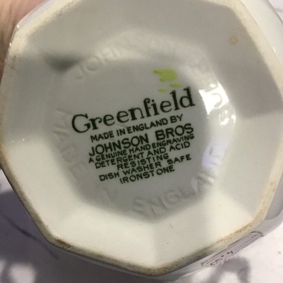 Johnson Bros Greenfield Sugar Bowl White Ceramic Octagon Floral Design England - Picture 4 of 4